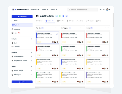 TaskMinders Dashboard colors dashboards typography ui uidesign