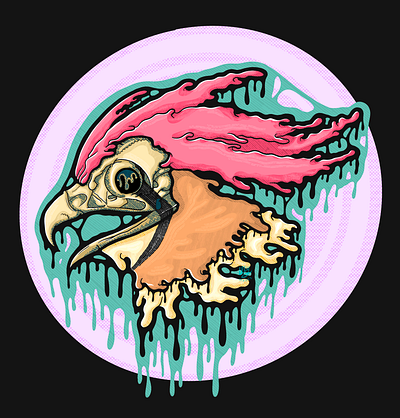 Drippy Pidgeotto Skull bird drippy fan art flying gothic halloween horror illustration pidgeot pidgeotto pidgey pokemon scary skeleton skull spooky tattoo