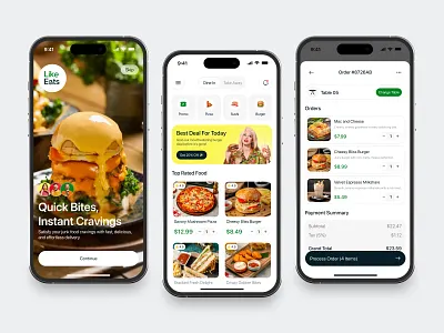 Order Food Mobile App app cards clean delivery design fireart ordering ui ux