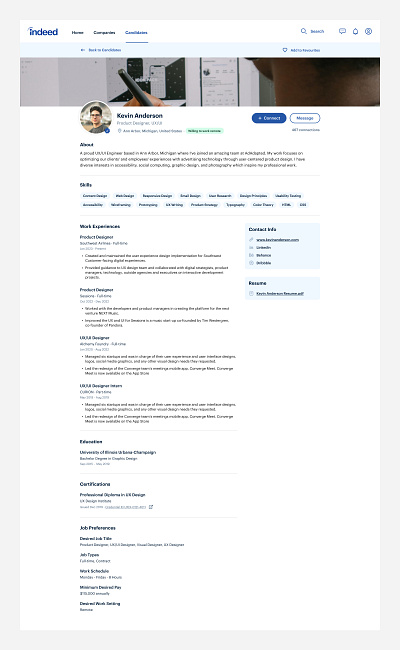 Profilo Page Design For Hiring Platform design hiring service ui ui design ux design website