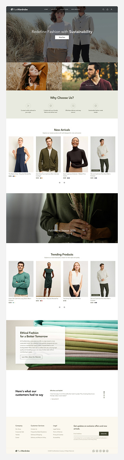 Landing Page for Fashion Service fashion website landing page ui design website