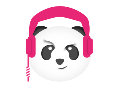 A panda headphones illustration music panda sketch