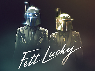 "Fett Lucky" boba fett daft punk get lucky illustration jango fett parody photoshop star wars threadless