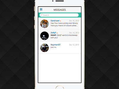 Bookswap Messages book books design interface messages mobile swap ui visual