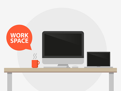 My desktop design desktop flat illustration