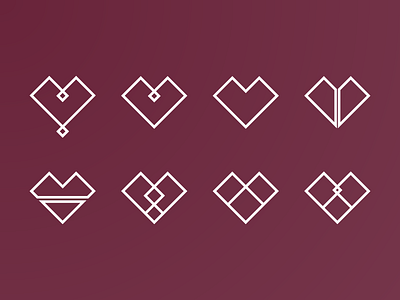 Upcoming Branding Project burgundy geometric hearts lines purple