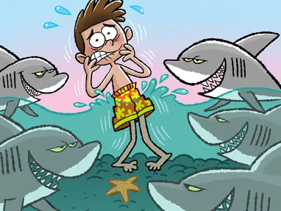 Sharks childrens art doug jones humor kids sharks