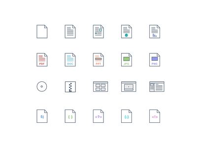 Simple Icon Set browser design document file flat icon set icons line minimal pack sketch stroke