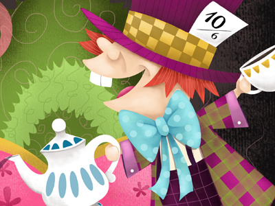 Work in Progress - Mad Hatter alice in wonderland childrens illustration mad hatter