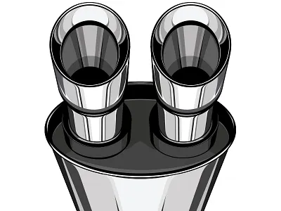 Exhaust aftermarket auto automotive cars chrome exhaust illustration muffler performance polished