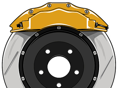 Brakes aftermarket auto automotive brakes caliper cars illustration performance rotor