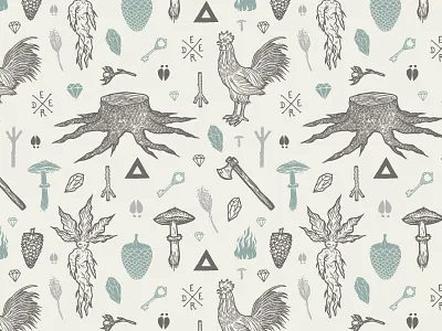 Pattern forest illustration pattern retro