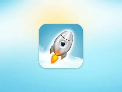 Rocket concept 2 3d cloud clouds flames icon icons ios7 rocket sky space