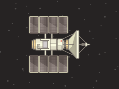 Satellite architecture building illustration illustrator linework miguelcm satellite science series space thick lines