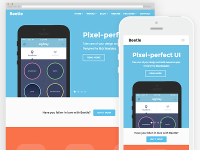 Beetle - HTML5 responsive template flat html5 iphone landingpage parallax responsive template