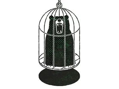 Bear Cage animal bear black growl illustration texture