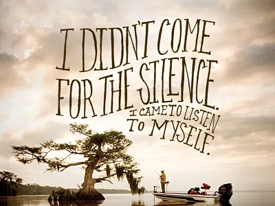 Fishing Hand Type - 2 boat fishing gator john hand type mustache scribble sunrise typography water