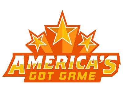 America's Got Game america athletic burst display game orange sport star type