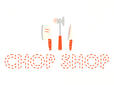 Chop Shop branding butcher chop design illustration knife logo meat shop wes anderson