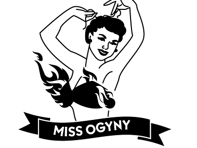 Miss Ogyny Logo illustration improv logo pin up