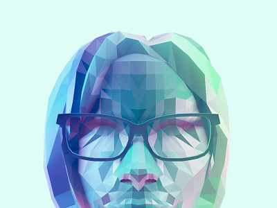 Selfportrait 3d c4d face glasses lightning low polygon maya render selfportrait