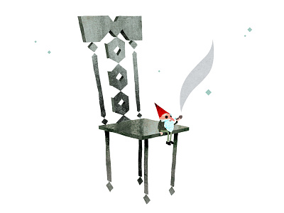 the_gnome chair gnome illustration primitive texture