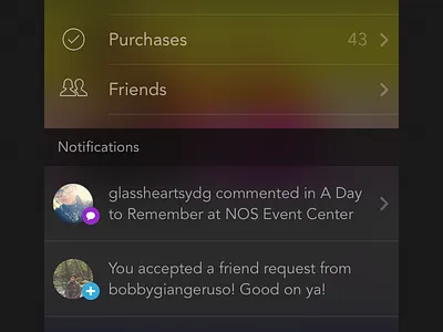 Notifications activity avatars avenir ios notifications ui