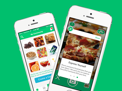 Go Burp it! camera community food pizza tasty tiles ui design