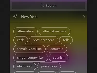 Search + filter avenir ios outline search tags ui