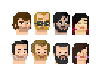 Pixel Co-workers character illustration pixelart