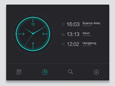 Widgets black clock dark photoshop ui wodgtes