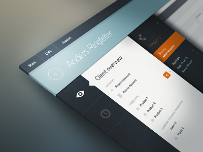 Customer Admin admin crm flat menu navigation ui ux