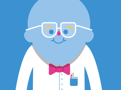 Science character colour cute fun happy science smile vector