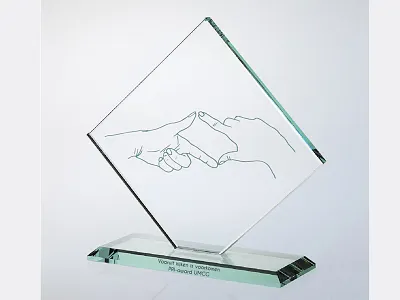 Award Academic Medical Center in Groningen award cut design drawing glass hand laser price