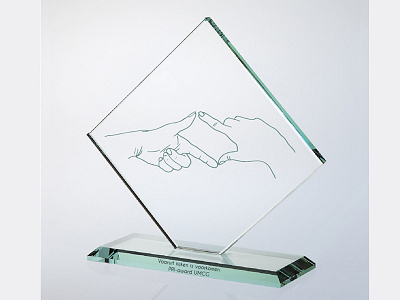 Award Academic Medical Center in Groningen award cut design drawing glass hand laser price