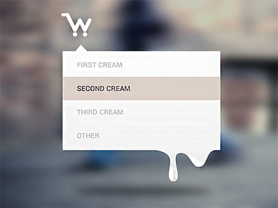 Dripping dropdown commerce cream dropdown shopping ui