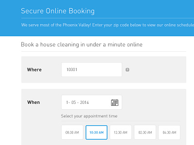 Secure Online Booking booking code date fields maid payment secure service time zip