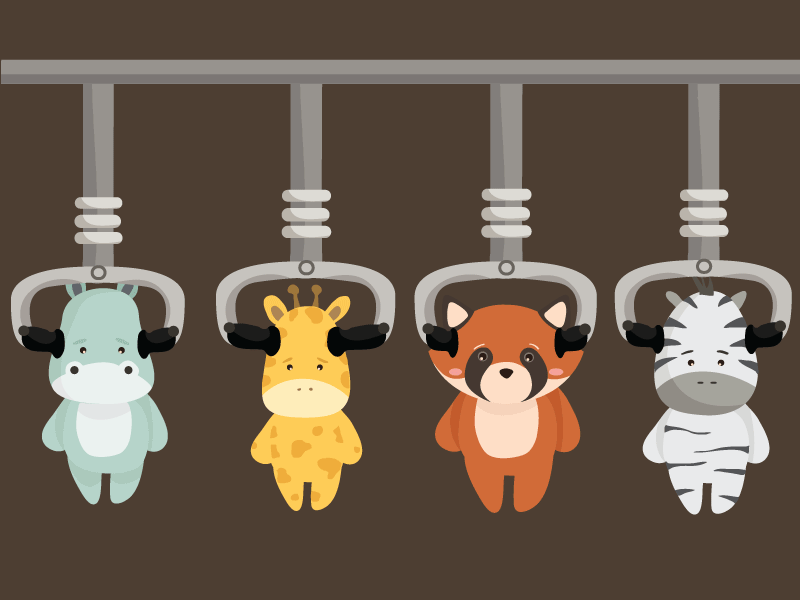 Captive Animals animals character flat gif illustration sad vector