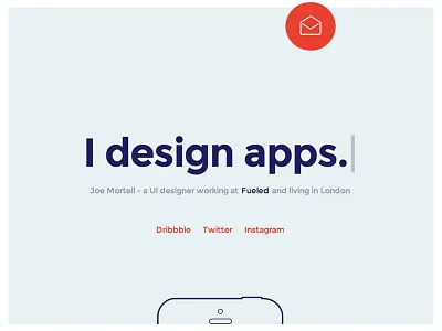 New blue iphone minimal portfolio psd red redesign responsive simple ui ux website