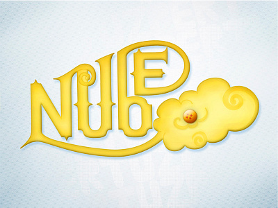 Nube "Flying Cloud" Lettering anime blue cloud dragonball flying handlettering lettering manga nube sky typography yellow