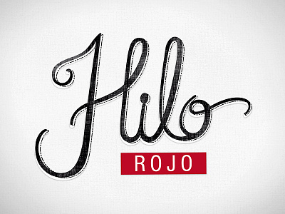 "Hilo" Lettering art black branding calligraphy graphic design handlettering red thread typography