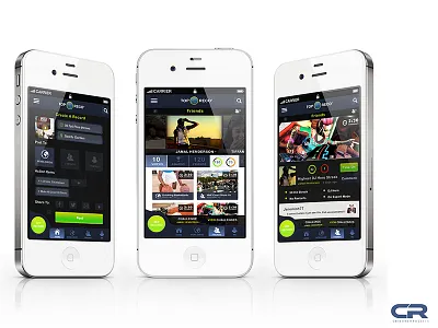 Top Reco' The Fun World Record Mobile Application 4s creative russell ios iphone neon retro social media top reco ui upload ux world records