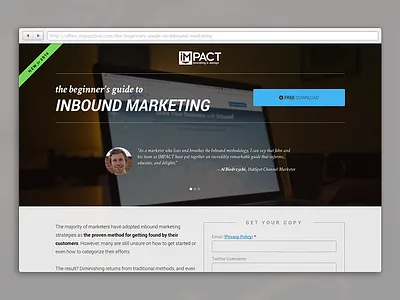 Ebook Landing Page landing page