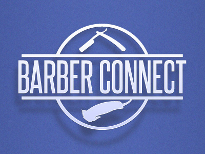 Barber Connect barber blue design event hair logo