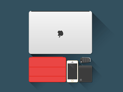 My Essentials design flat ipad iphone key lifestyle macbook wallet