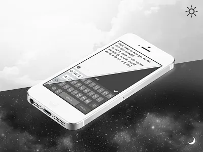 Day & Night Mode - Write it iOS App dark hindi ios 7 iphone app light malayalam minimalism tamil theme translation transliteration app ui design