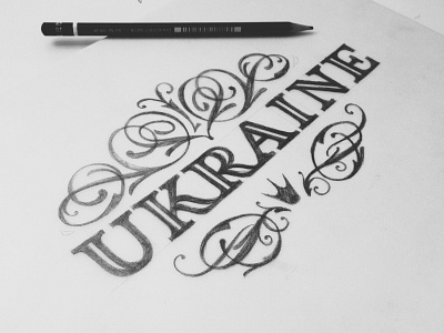 Ukraine design flourishes lettering sketch typography ukraine