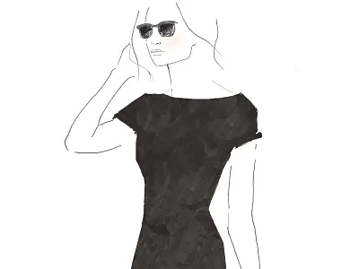 Parisian black and white freehand illustration line drawing marker drawing paris photoshop