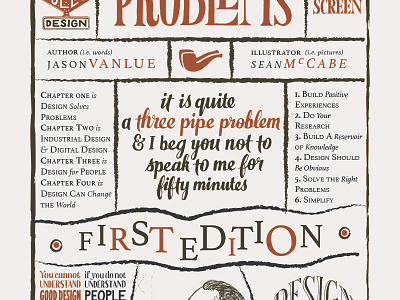 Three Pipe Cover book cover illustration layout typography