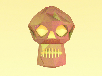 Skull Bro 3d c4d low poly skull